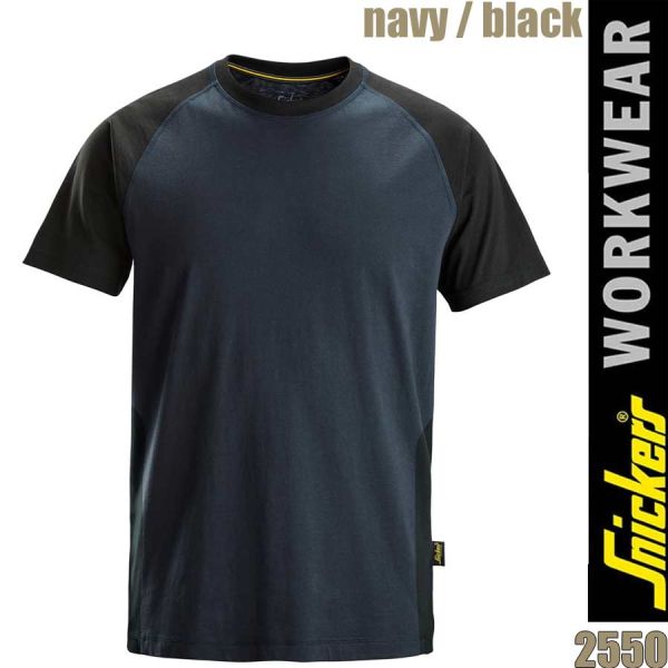 Zweifarbiges T-Shirt, SNICKERS, 2550, navy-black