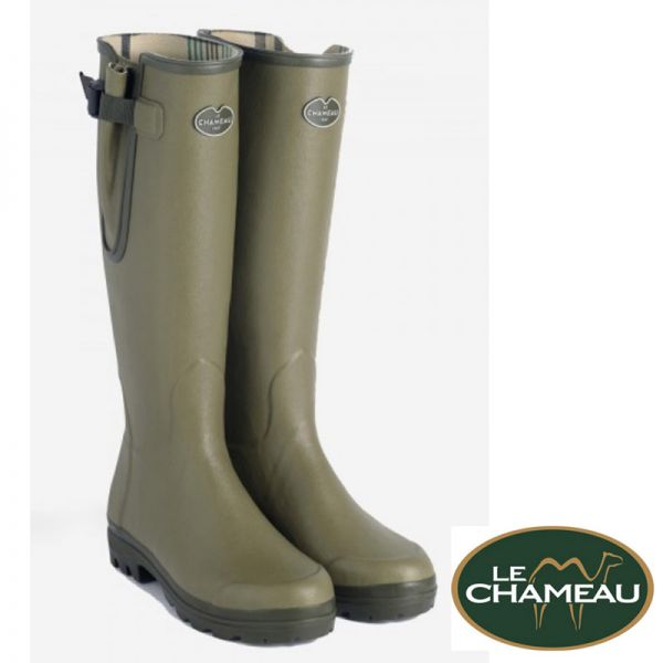 LE CHAMEAU, Vierzon Vert Stiefel Naturkautschuk - Jerseyfutter