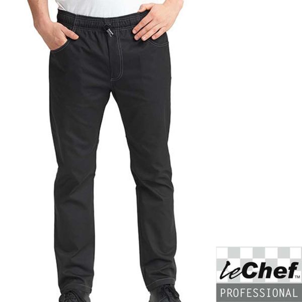 Kochhosen, Le Chef, Prep trousers, DF22, schwarz