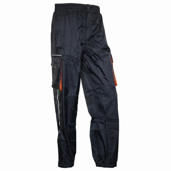 Regenhose RIP-Stop schwarz-orange 