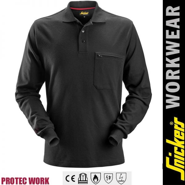 2660-ProtecWork-Langarm Poloshirt-Flammhemmend-black