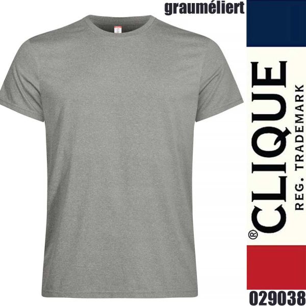 Basic Active-T Shirt, Rundhals, Clique - 029038, graumeliert