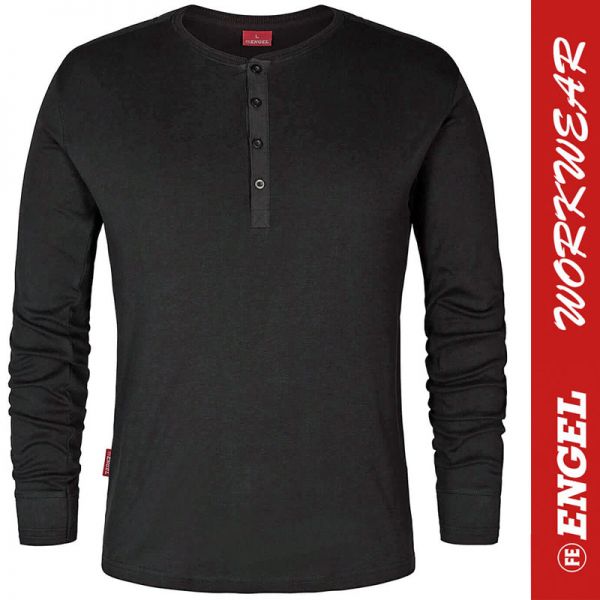 Grandad Langärmliges T-Shirt - ENGEL Workwear - 9257-schwarz