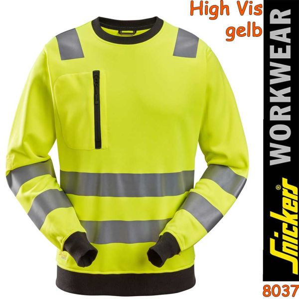 Warnschutz Sweatshirt, AllroundWork, 8037, SNICKERS, gelb