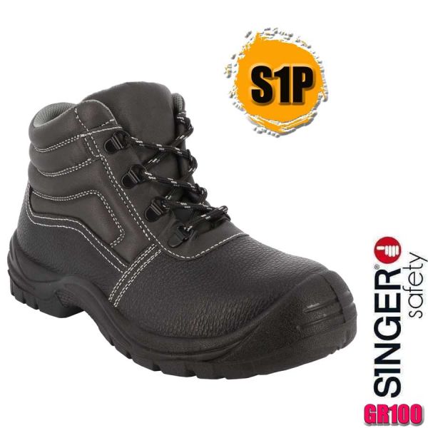 Sicherheitsschuh, halbhoch, S1P, Leder Best Price ! GR100, SINGER Safety