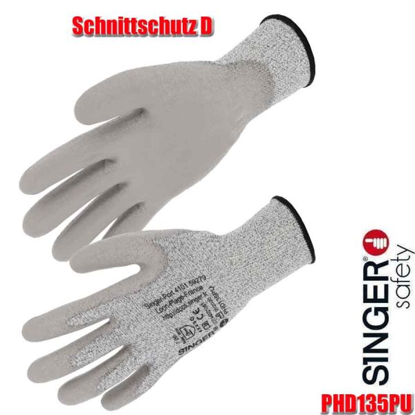 Schnittschutz Handschuh, Stufe D - PU, SINGER Safety, PHD135PU