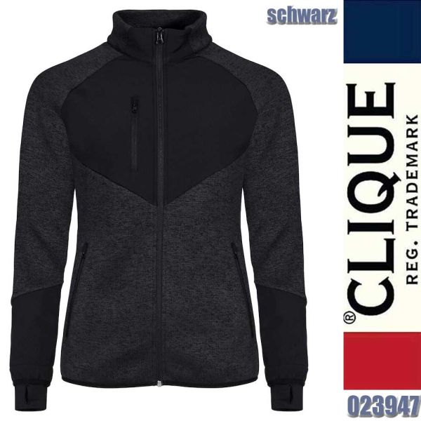 Haines Lady warme Damen Strickfleecejacke, Clique - 023947, schwarz