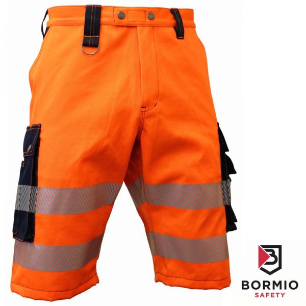 Arbeitsshorts, BORMIO Titlis, leuchtorange_dunkelblau, EN20471