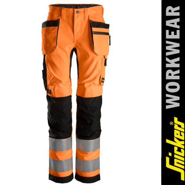 AllroundWork, Damen-High-Vis-Hose+ mit Holstertaschen, Warnschutzklasse 2 - 6730