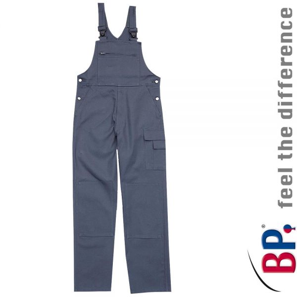 Latzhose - 100% Baumwolle - grau - BP-Workwear -