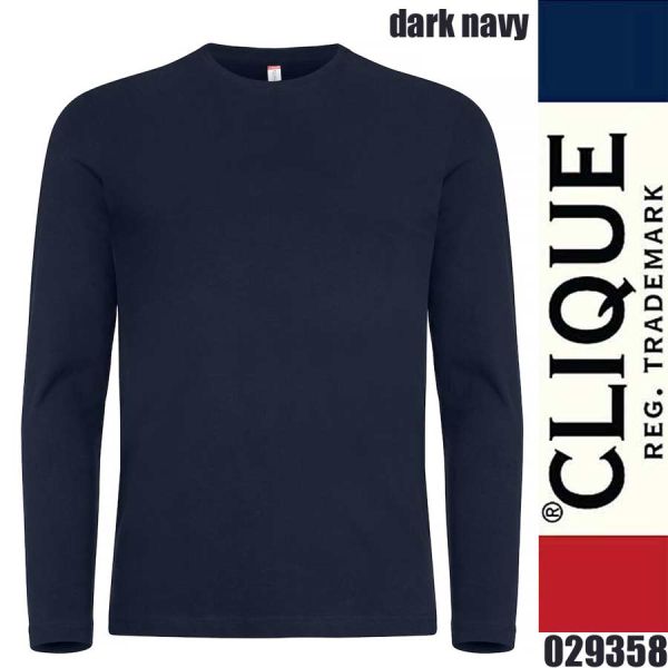 Premium Fashion-T LS, T-Shirt Langarm, Clique - 029358, dark navy