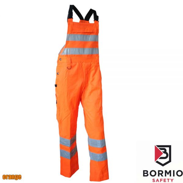 Warnschutz Latzhose - BORMIO Binario, Leuchtorange