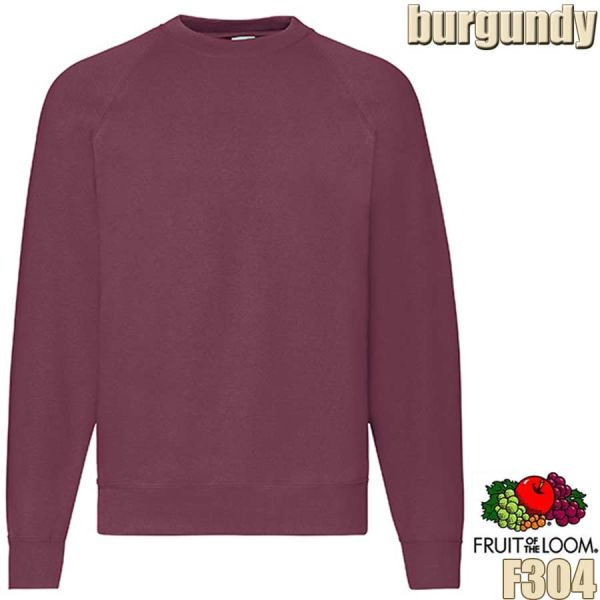 Classic Raglan Sweatshirt, F304, FRUIT OF THE LOOM, burgundy