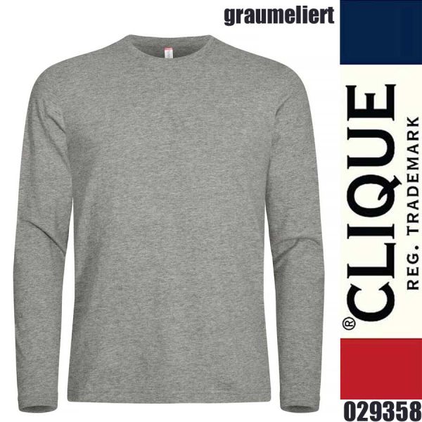 Premium Fashion-T LS, T-Shirt Langarm, Clique - 029358, graumeliert