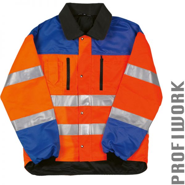 PROFIWORK REFLEX-Warnschutzjacke, leuchtorange-blau-10520