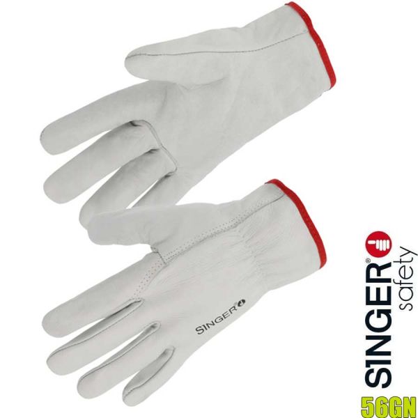 Rindsleder Handschuh, Gummizug, SINGER Safety 56GN