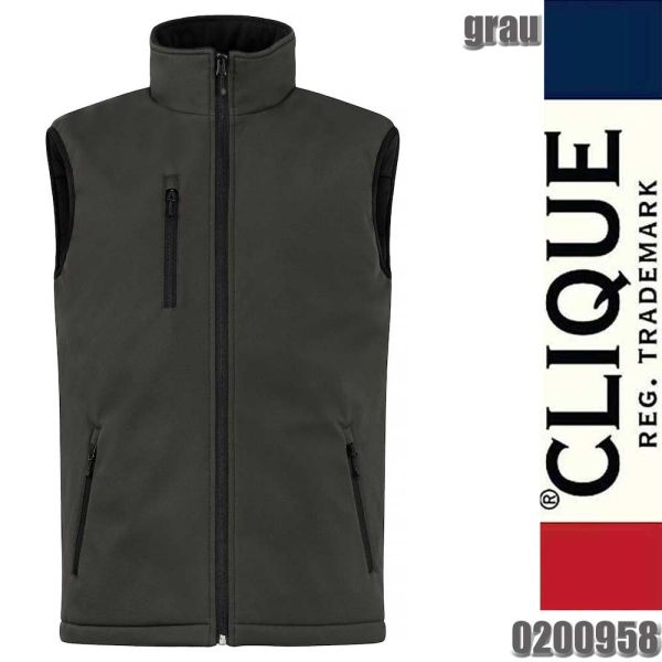 Padded Softshell Vest, - Gilet, Clique - 020958, grau