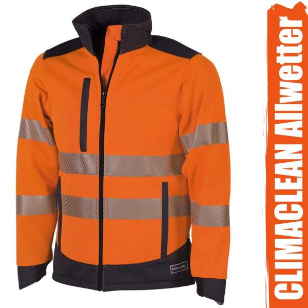 Allwetter-Warnschutzjacke, leuchtorange-grau, CLIMACLEAN Reflex,
