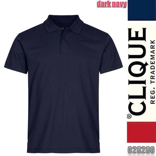 Single Jersey Polo Unisex, Clique - 028280, dark navy