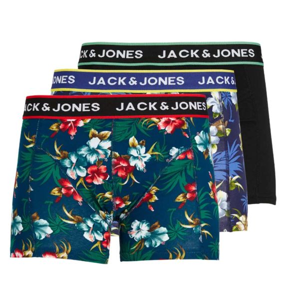 3-er Pack Boxershorts, Flower Trunks, assortiert, JACK&JONES