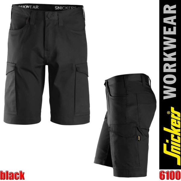 Service Arbeitsshorts, 6100, SNICKERS Workwear, black