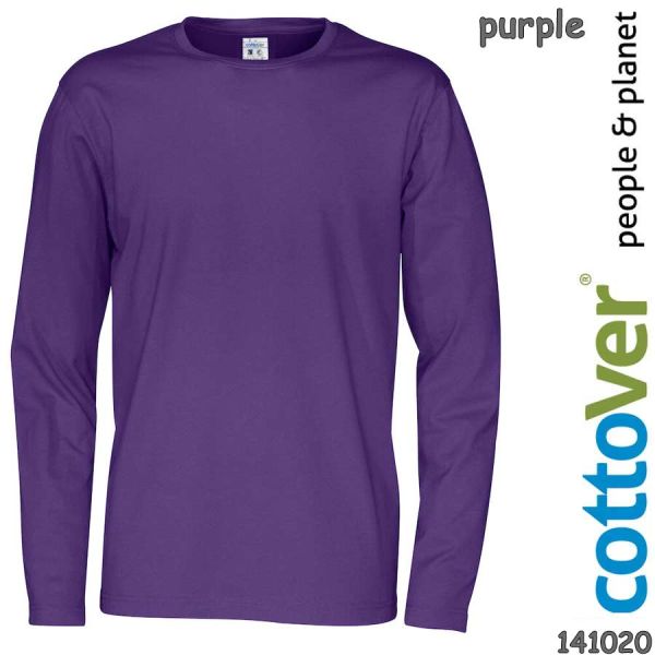T-Shirt, Langarm, COTTOVER, Baumwolle, 141020, purple