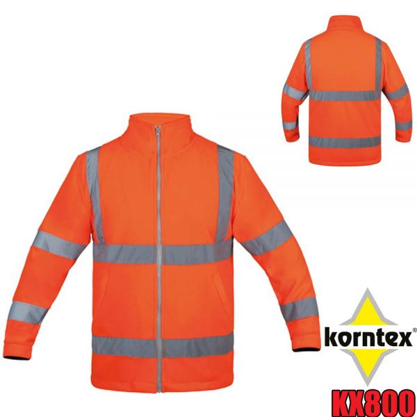 Fleece-Jacke, HI-VIS, Bergen, KORNTEX, leuchtorange