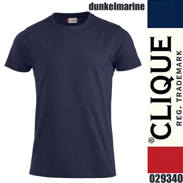 Premium-T, T-Shirt rundhals, Clique - 029340, dunkelmarine