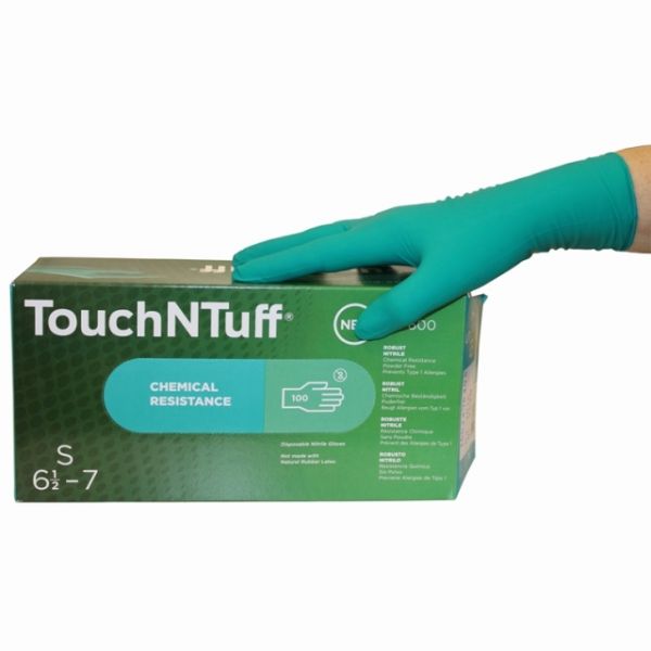 Ansell Touch N Tuff®, Nitril-Einweghandschuhe ungepudert,antistatisch, beidseitig tragbar Box à 100