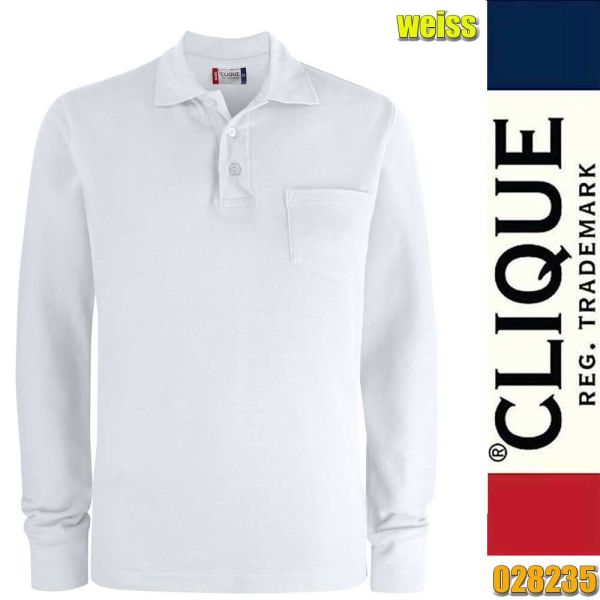 Basic Polo LS Pocket, Clique - 028235, weiss