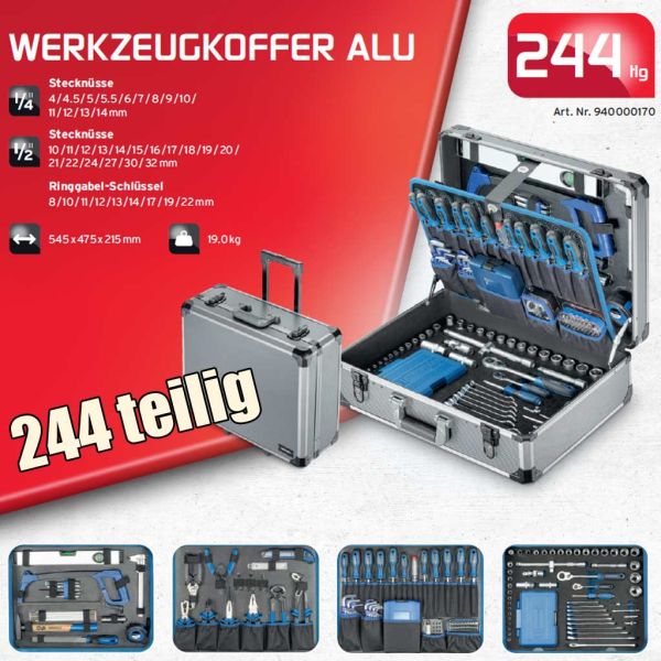 Werkzeugkoffer, Alu, 244 teilig, 940000170