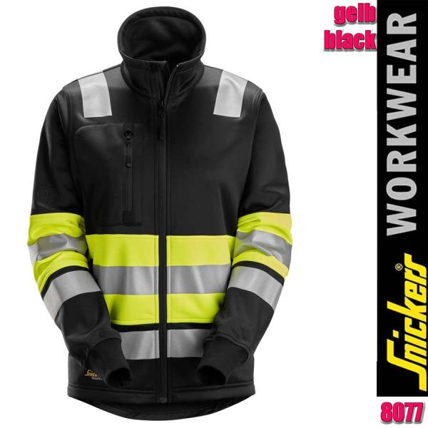 High-Vis-Damenjacke mit durchgehendem Reißverschluss, Warnschutzklasse 1, Snickers - 8077