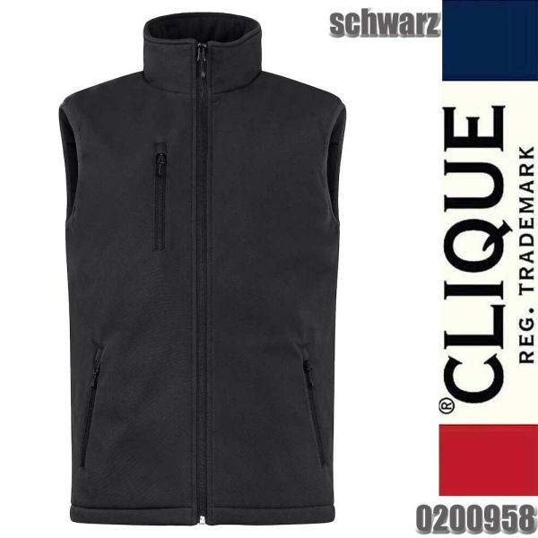 Padded Softshell Vest, - Gilet, Clique - 020958, schwarz