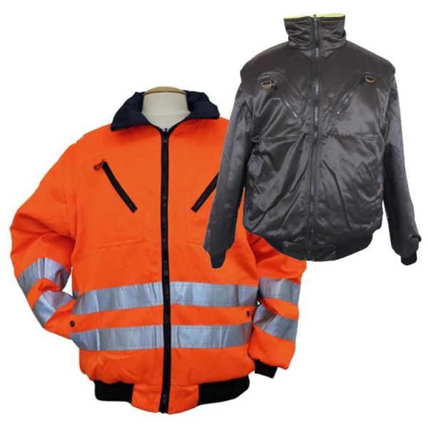 Bomber- Wendejacke, warm gefüttert, marine/orange, 20844