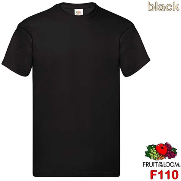 Original T, T-Shirt, FRUIT OF THE LOOM, F110, schwarz