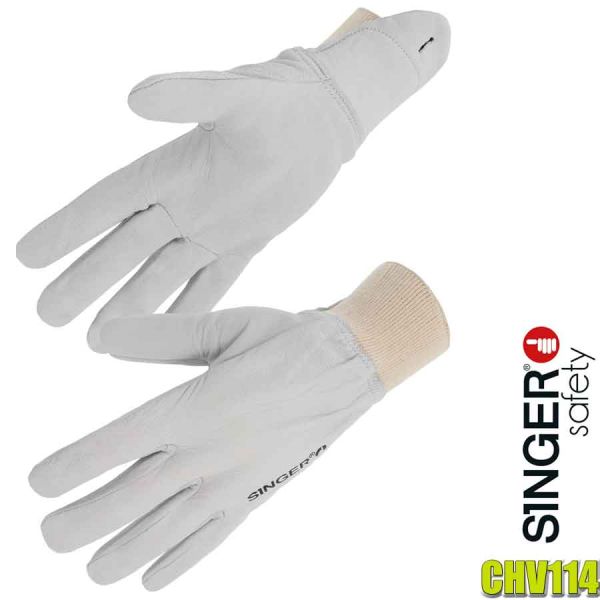 Leder Schutzhandschuh aus Ziegenleder, mit Gummiwirkbund, CHV114, SINGER Safety