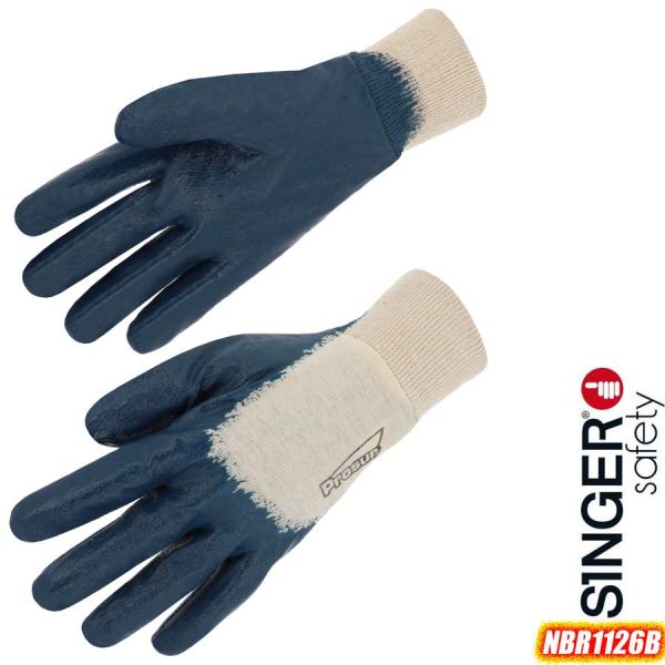 Nitril---Handschuhe-3/4-Ultraleichte-Beschichtung,-auf-Baumwolle,-NBR1126B,-SINGER-Safety
