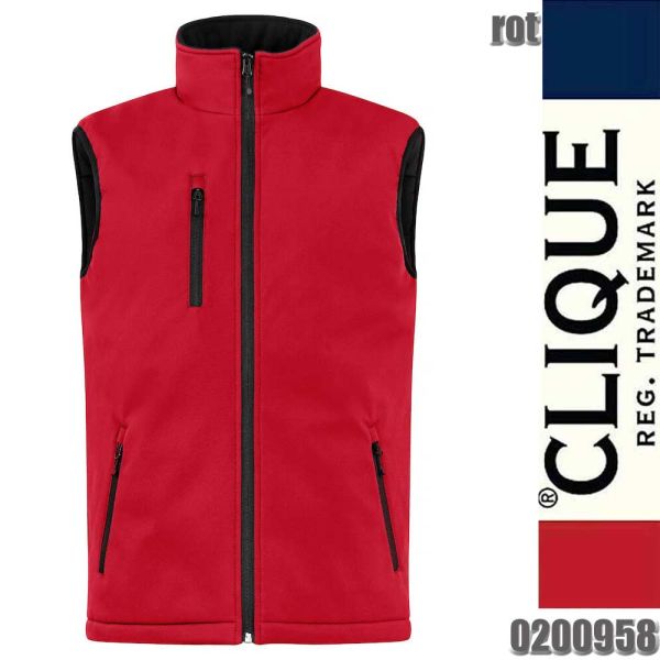 Padded Softshell Vest, - Gilet, Clique - 020958, rot