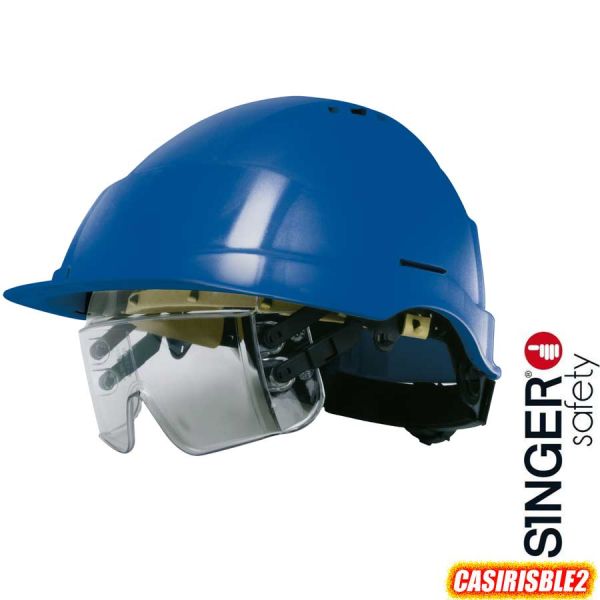 Schutzhelm IRIS2, blau, mit integrierter Schutzbrille, CASIRISBLE2, SINGER Safety