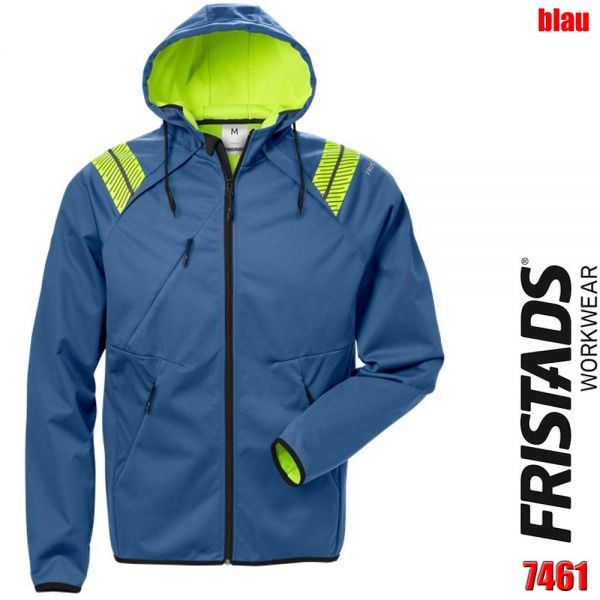 Softshell - Jacke mit Kaputze, 7461 - FRISTADS, 129475-blau