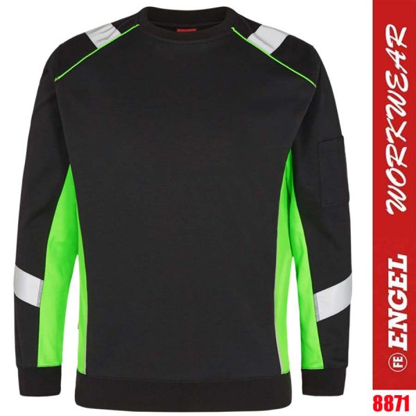 CARGO Sweatshirt, 8871, ENGEL Workwear, schwarz-grün