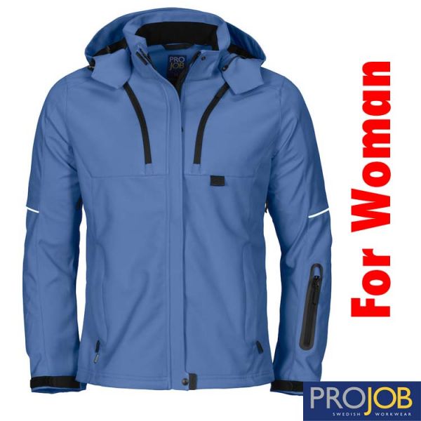 Damen 3-Lagige Softshell Jacke, PRO JOB, 3412, sky blue