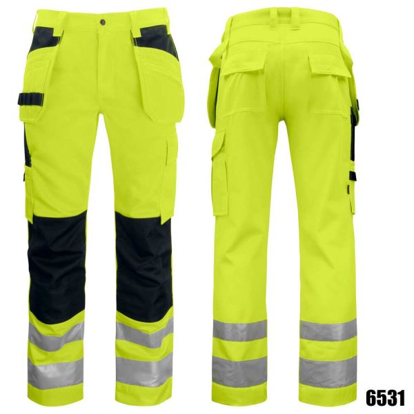 6531 WARNSCHUTZ ARBEITSHOSE MIT KNIEVERSTÄRKUNG und HT, PRO JOB