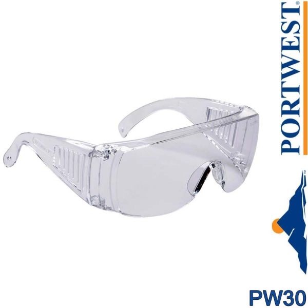 Schutzbrille mit Seitenschutz, Ueberbrille, PW30-PORTWEST