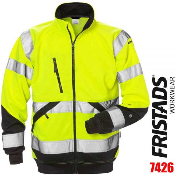 Sweatjacke HI-VIS - Klasse3 - 7426 FRISTADS Workwear - 126534-gelb-schwarz