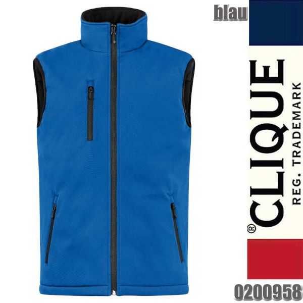 Padded Softshell Vest, - Gilet, Clique - 020958, blau