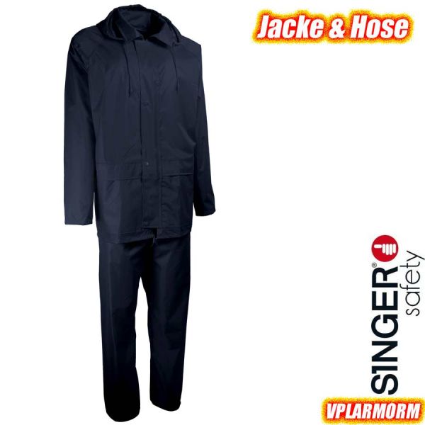 Regenschutz-Set Jacke und Hose, PVC, blau, VPLARMORM, SINGER Safety