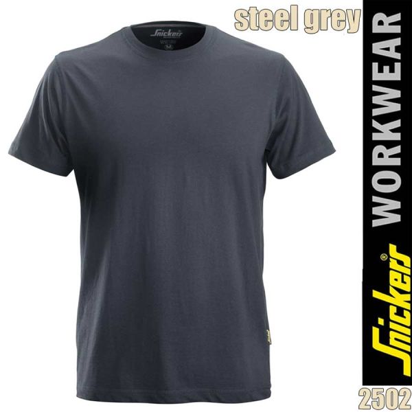 T-Shirt, Klassisch, 2502, SNICKERS Workwear, steel grey