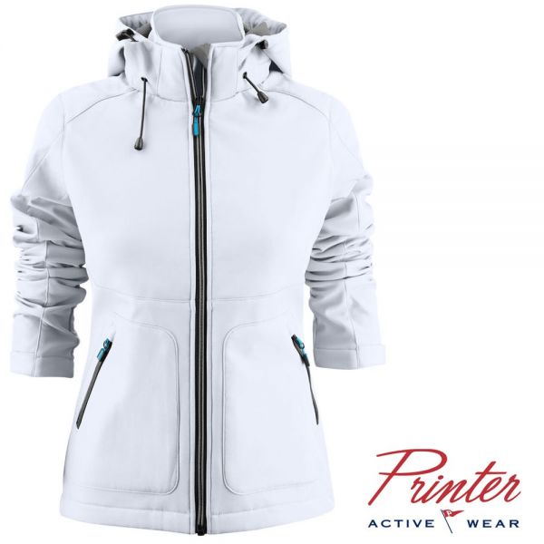 Damen Soft Shell Jacket Karting von Printer activewear, 2261062-weiss