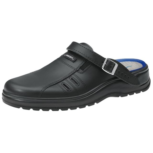ABEBA OB SRC ESD Berufsschuhe – X-light Clog In Schwarz, Slipper Aus Glattleder